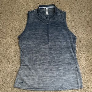 Women's Adidas NVLTY SLP Sleeveless Zip Polo Blue NWT Sz Large (185)